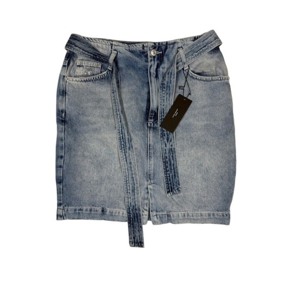 Vero Moda Denim Light Wash Double Waistband Mini Skirt Blue VMCORA HR SHORT